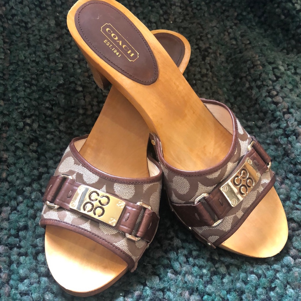 Like new condition Coach wooden sandals